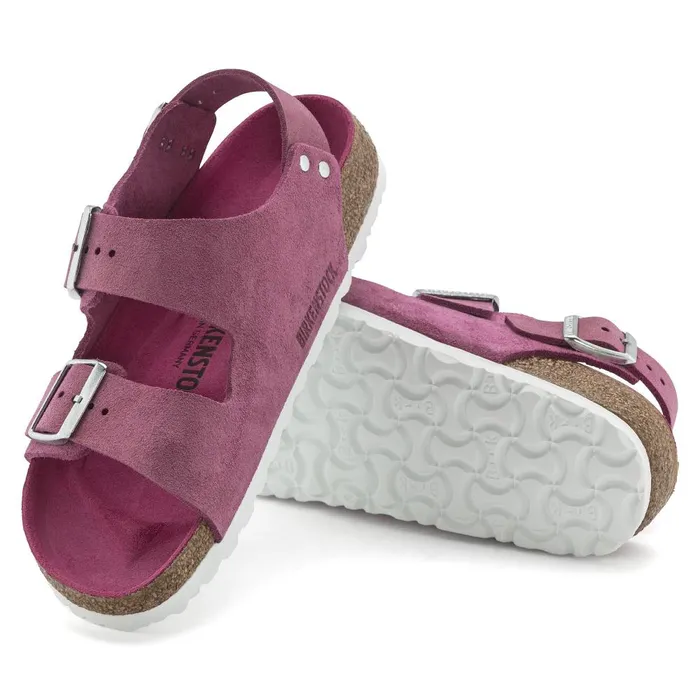 Women Birkenstock BackAnkleStrap Milano Shimmering Fuchsia