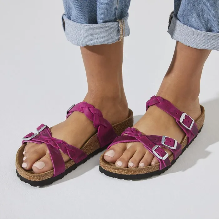 Women Birkenstock MultiStrap Franca Braided Festival Fuchsia