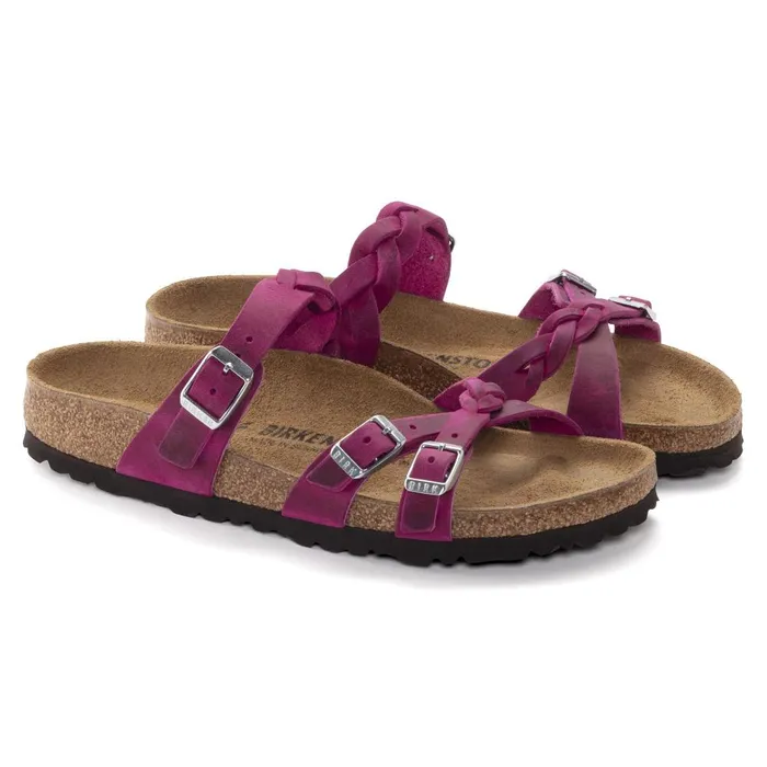 Women Birkenstock MultiStrap Franca Braided Festival Fuchsia