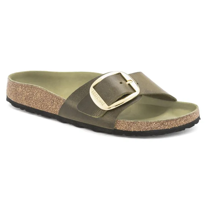 Women Birkenstock OneStrap Madrid Big Buckle Olive Green
