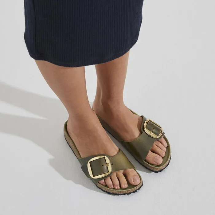 Women Birkenstock OneStrap Madrid Big Buckle Olive Green