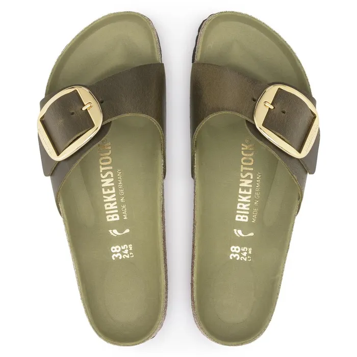 Women Birkenstock OneStrap Madrid Big Buckle Olive Green