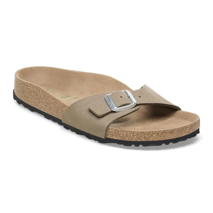 Women Birkenstock OneStrap Madrid Vegan Gray Taupe