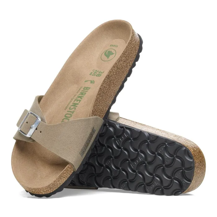 Women Birkenstock OneStrap Madrid Vegan Gray Taupe