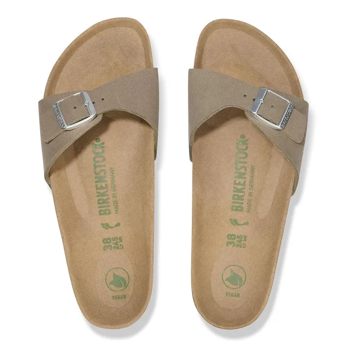 Women Birkenstock OneStrap Madrid Vegan Gray Taupe