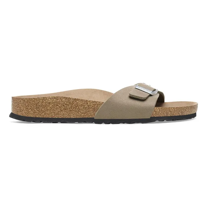 Women Birkenstock OneStrap Madrid Vegan Gray Taupe