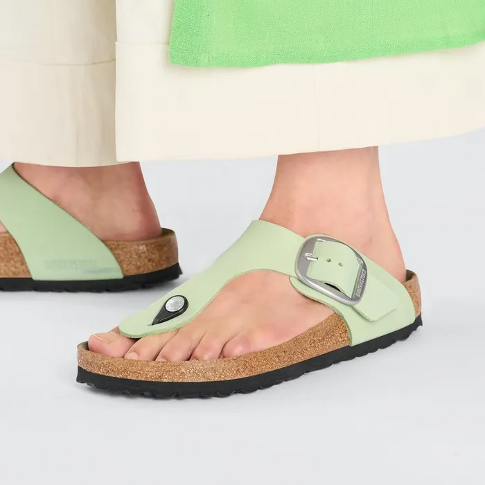 Women Birkenstock Thong Gizeh Big Buckle Faded Lime