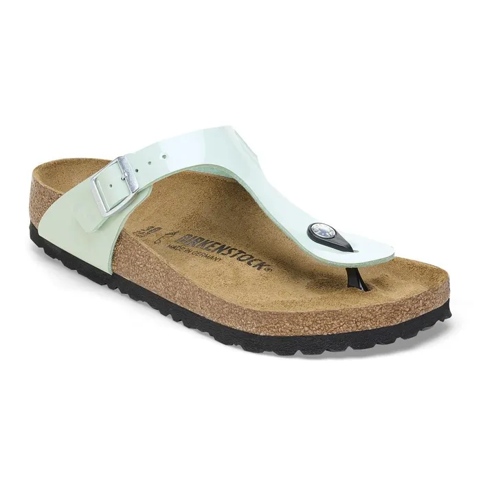 Women Birkenstock Thong Gizeh Patent Surf Green
