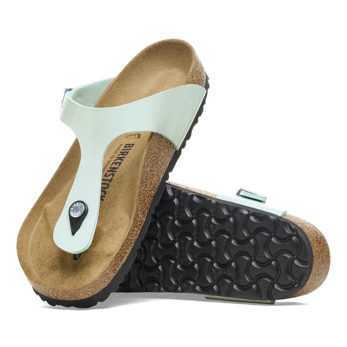 Women Birkenstock Thong Gizeh Patent Surf Green