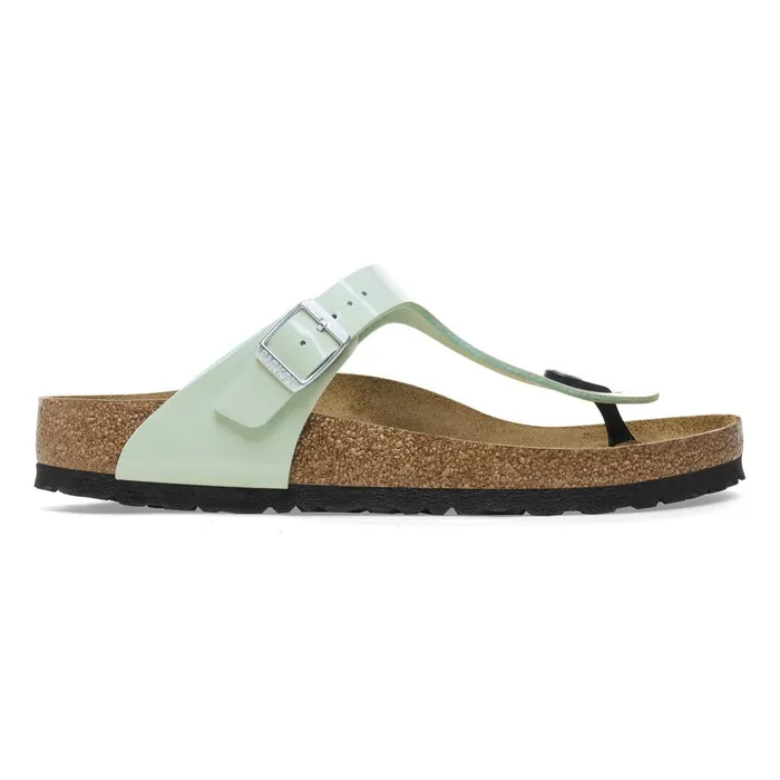 Women Birkenstock Thong Gizeh Patent Surf Green