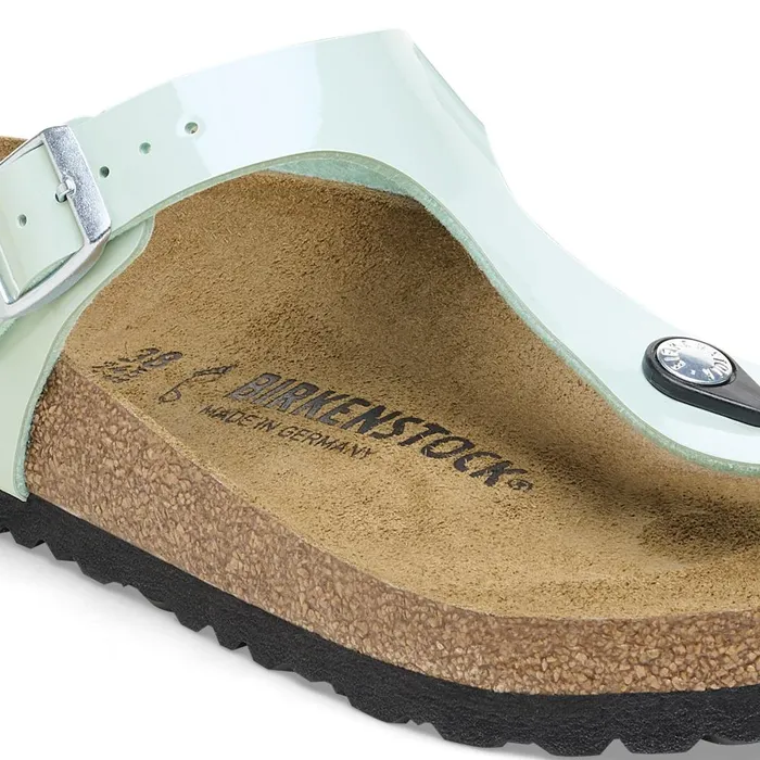 Women Birkenstock Thong Gizeh Patent Surf Green