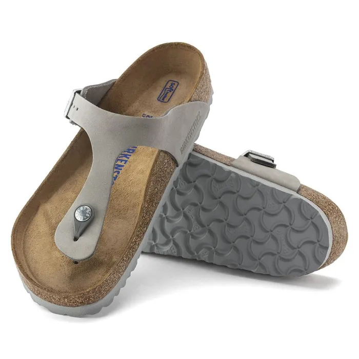 Women Birkenstock Thong Gizeh Soft Footbed Dove Gray