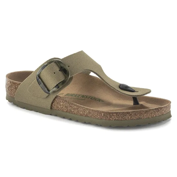 Women Birkenstock Thong Gizeh Vegan Big Buckle Faded Khaki