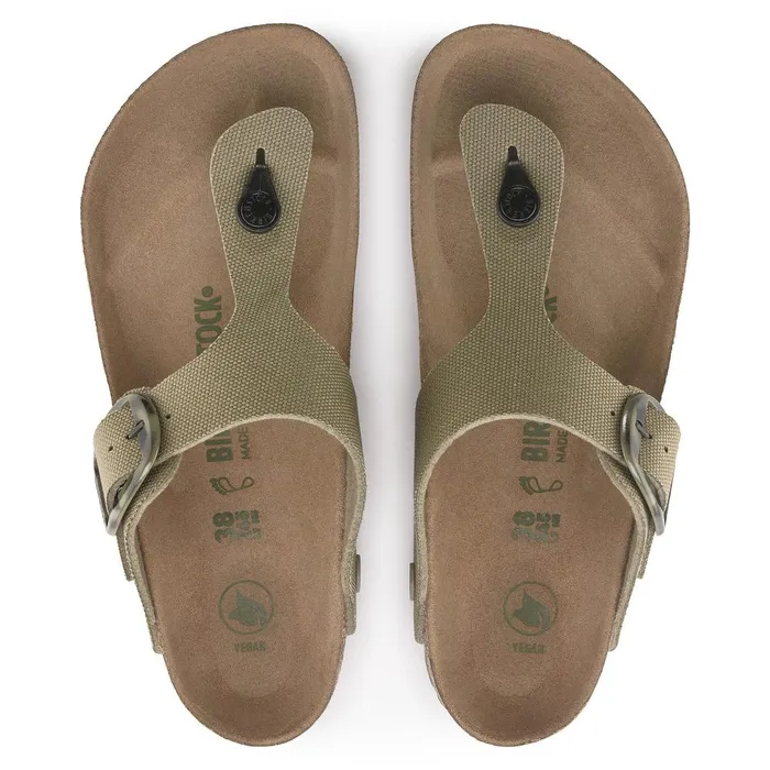 Women Birkenstock Thong Gizeh Vegan Big Buckle Faded Khaki