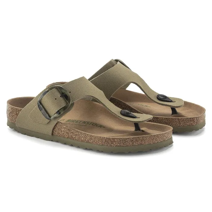 Women Birkenstock Thong Gizeh Vegan Big Buckle Faded Khaki