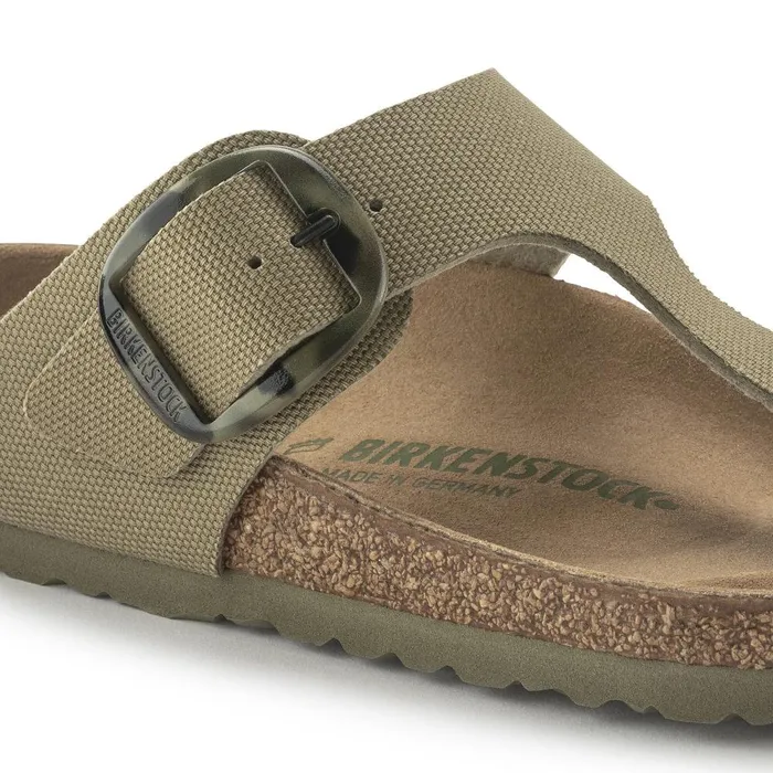 Women Birkenstock Thong Gizeh Vegan Big Buckle Faded Khaki