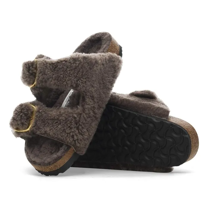 Women Birkenstock TwoStrap Arizona Big Buckle Concrete Gray