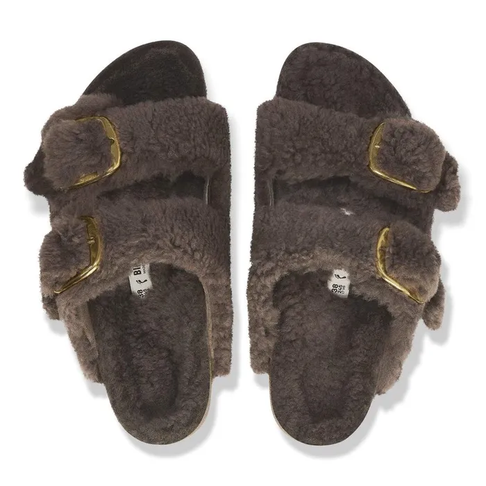 Women Birkenstock TwoStrap Arizona Big Buckle Concrete Gray