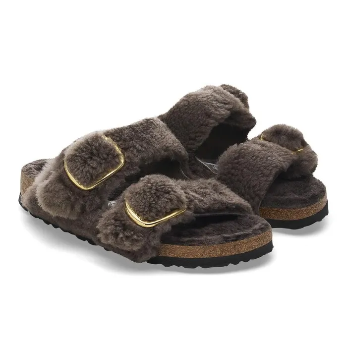 Women Birkenstock TwoStrap Arizona Big Buckle Concrete Gray