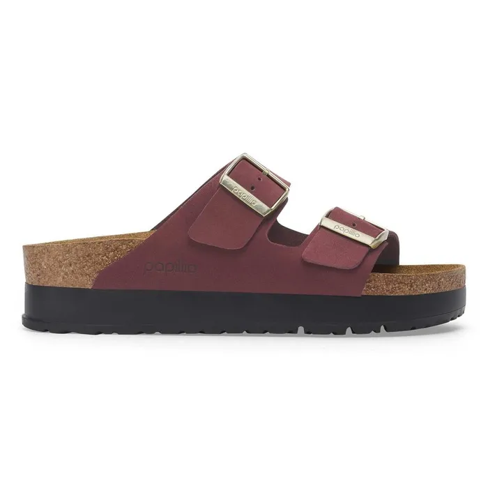 Women Birkenstock TwoStrap Arizona Flex Platform Zinfandel