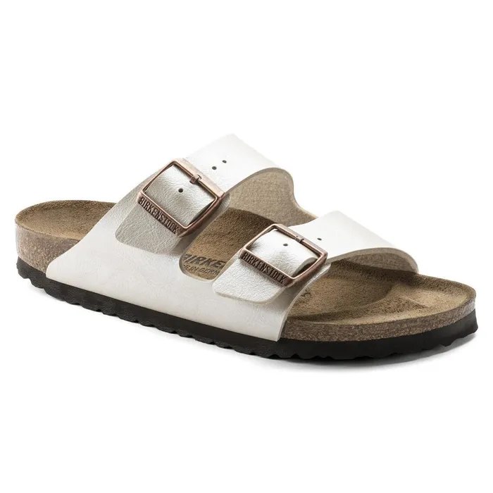 Women Birkenstock TwoStrap Arizona Graceful Pearl White
