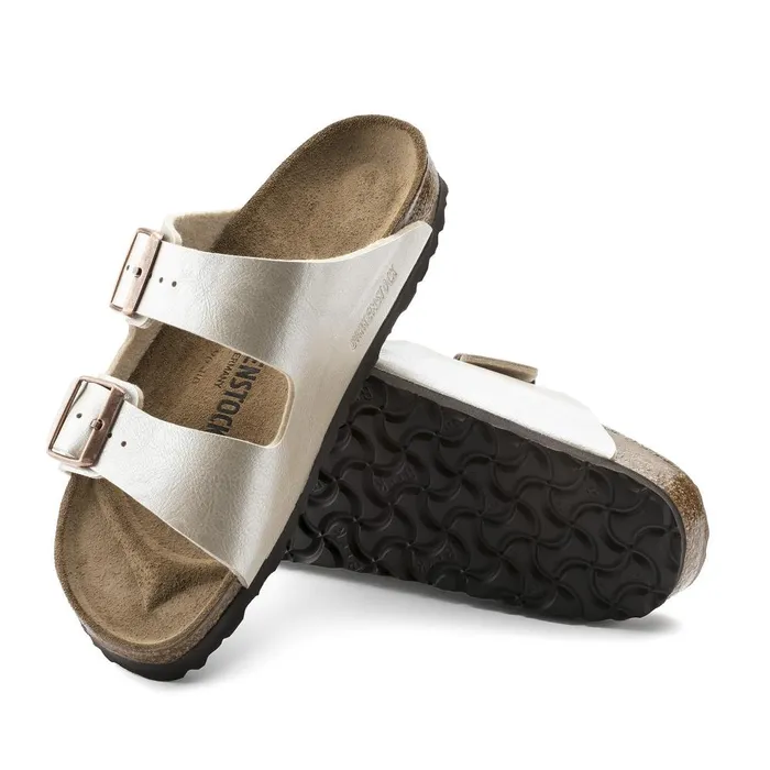 Women Birkenstock TwoStrap Arizona Graceful Pearl White