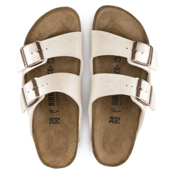 Women Birkenstock TwoStrap Arizona Graceful Pearl White