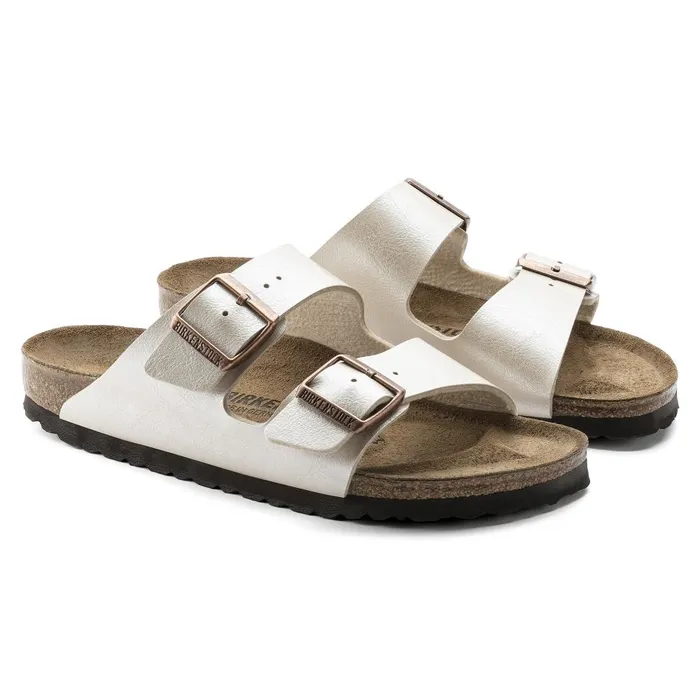 Women Birkenstock TwoStrap Arizona Graceful Pearl White