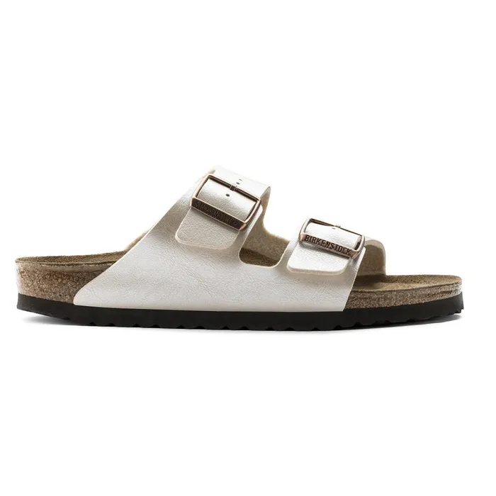 Women Birkenstock TwoStrap Arizona Graceful Pearl White