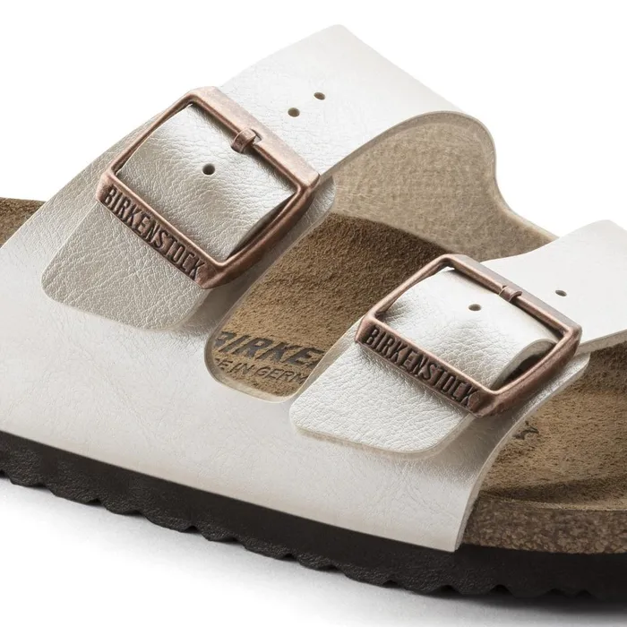 Women Birkenstock TwoStrap Arizona Graceful Pearl White