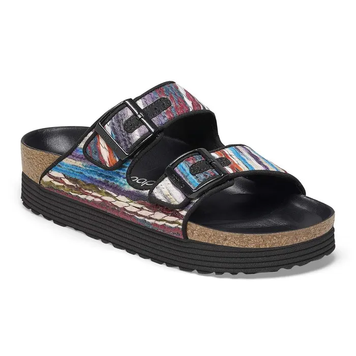 Women Birkenstock TwoStrap Arizona Platform Multi Turquoise