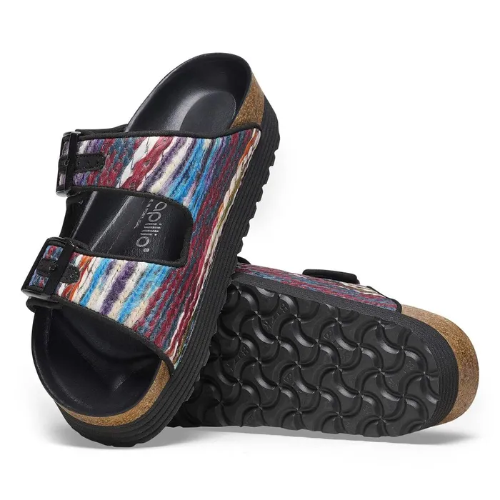 Women Birkenstock TwoStrap Arizona Platform Multi Turquoise