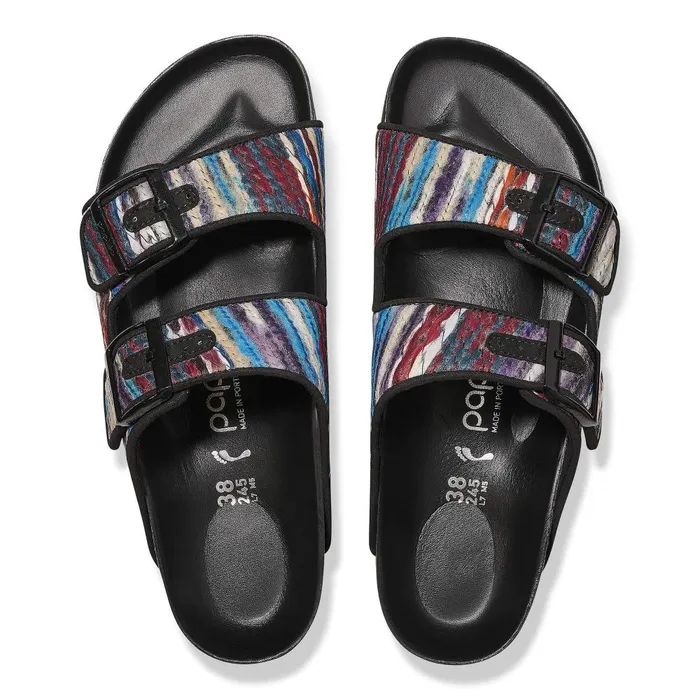 Women Birkenstock TwoStrap Arizona Platform Multi Turquoise