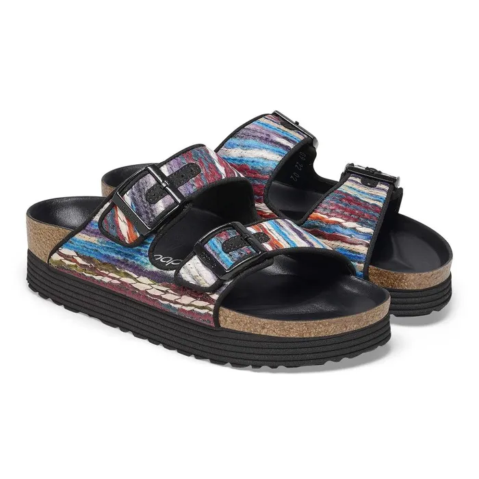 Women Birkenstock TwoStrap Arizona Platform Multi Turquoise