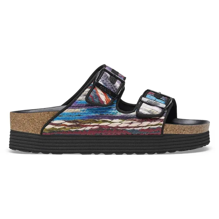 Women Birkenstock TwoStrap Arizona Platform Multi Turquoise