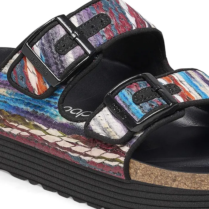 Women Birkenstock TwoStrap Arizona Platform Multi Turquoise