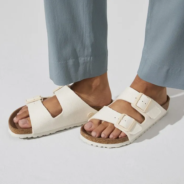 Women Birkenstock TwoStrap Arizona Vegan Eggshell
