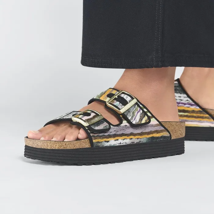 Women Birkenstock Wedges and Platforms Arizona Platform Multi Yellow