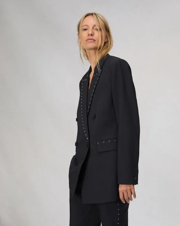 Women Blazers and Vests Rag and Bone Emile WoolBlend Blazer Black