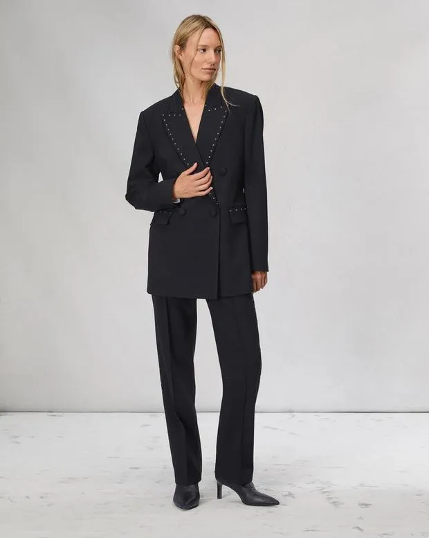 Women Blazers and Vests Rag and Bone Emile WoolBlend Blazer Black