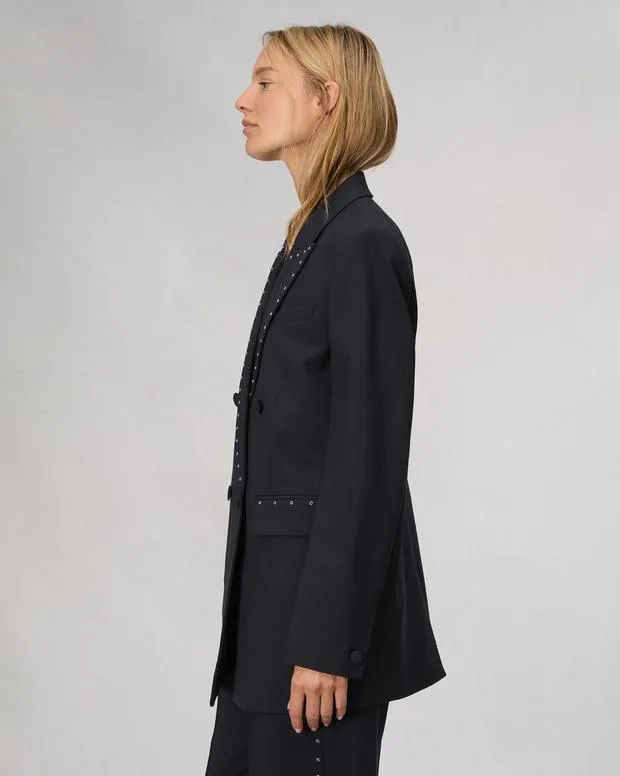 Women Blazers and Vests Rag and Bone Emile WoolBlend Blazer Black