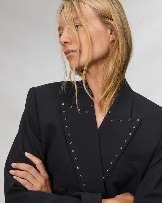 Women Blazers and Vests Rag and Bone Emile WoolBlend Blazer Black