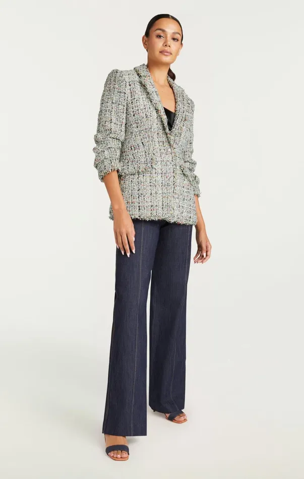 Women Blazers Cinq Sept Anya Boucle Khloe Blazer Patina Multi