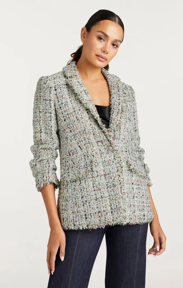 Women Blazers Cinq Sept Anya Boucle Khloe Blazer Patina Multi