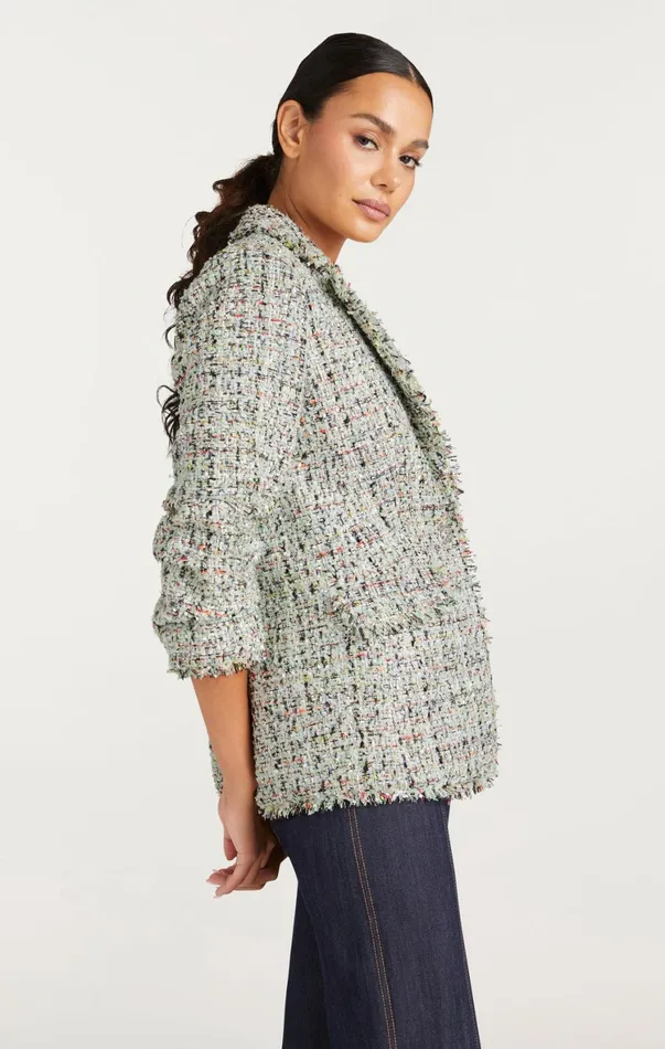 Women Blazers Cinq Sept Anya Boucle Khloe Blazer Patina Multi