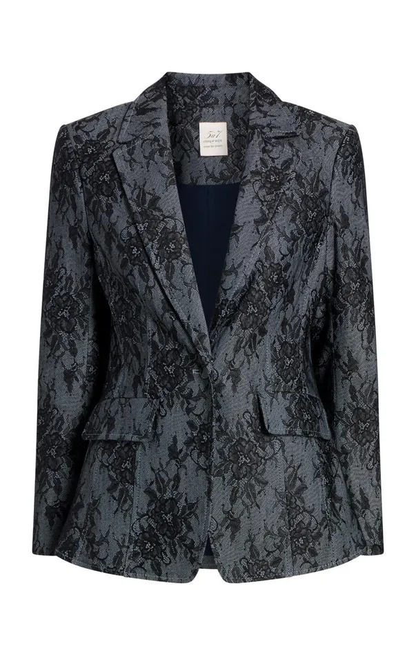 Women Blazers Cinq Sept Bonded Lace Sallie Blazer Light Indigoblack