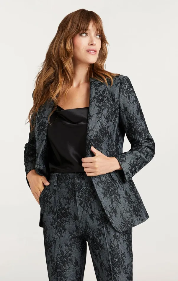 Women Blazers Cinq Sept Bonded Lace Sallie Blazer Light Indigoblack