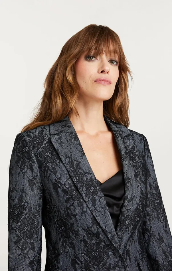 Women Blazers Cinq Sept Bonded Lace Sallie Blazer Light Indigoblack