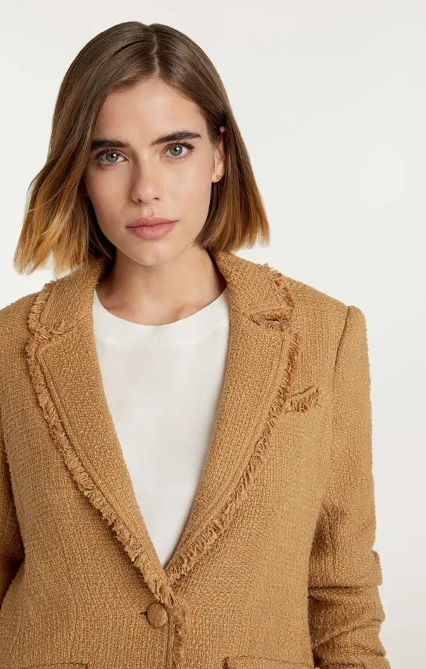 Women Blazers Cinq Sept Boucle Khloe Blazer Sahara