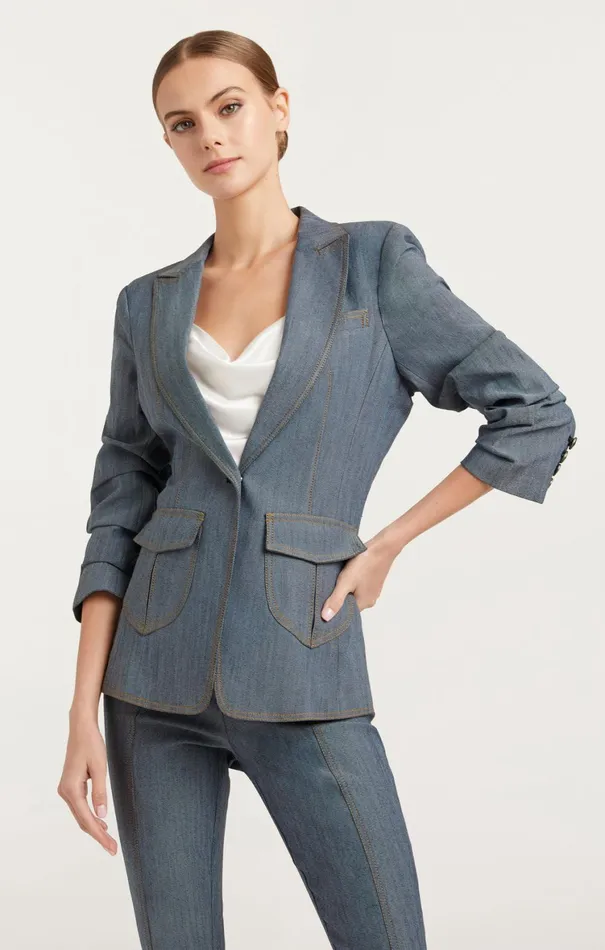 Women Blazers Cinq Sept Louisa Blazer Light Indigo